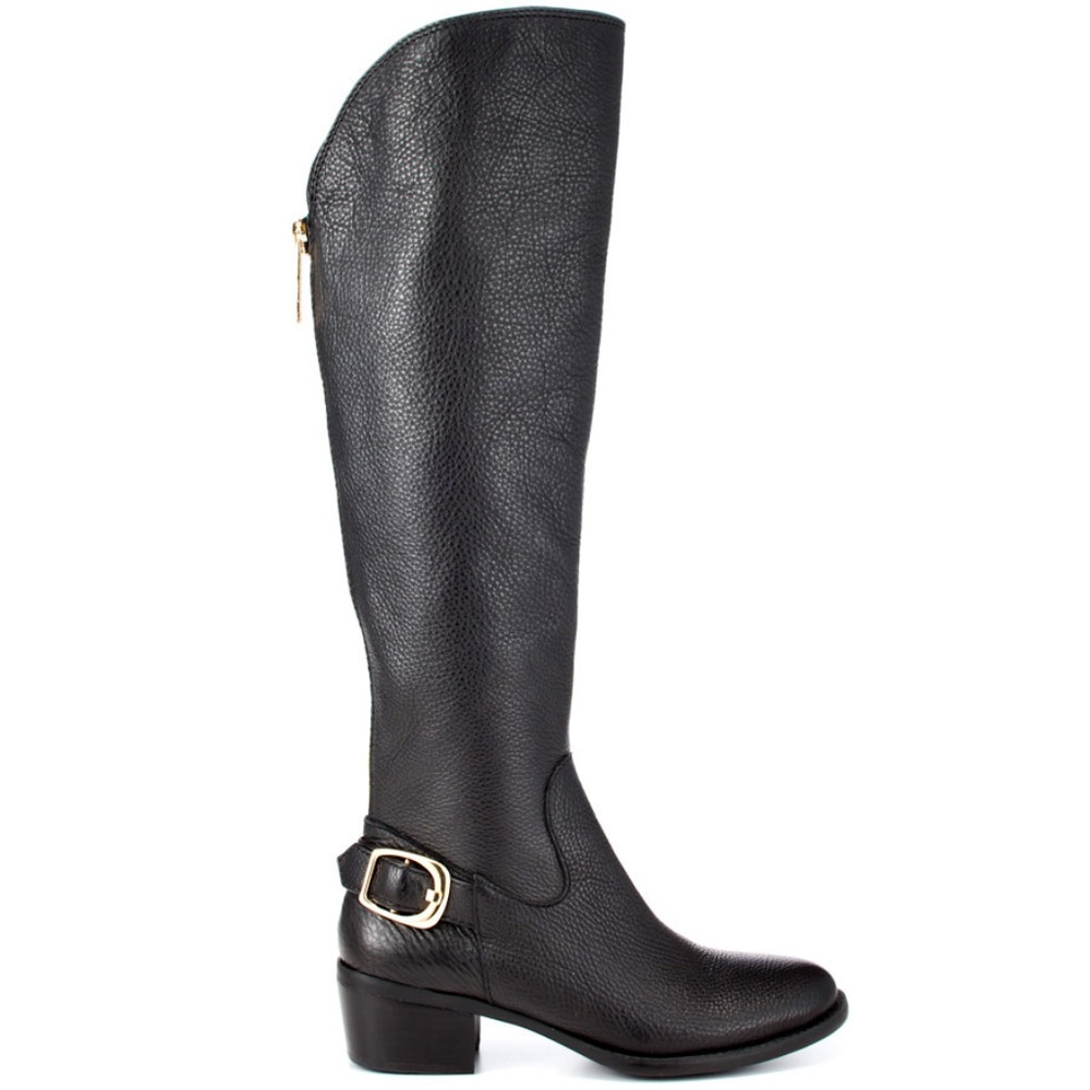 New Black Wide Calf Over The Knee Inside Zip Boot